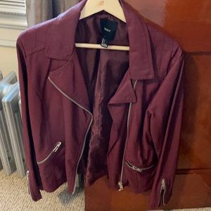 Burgundy leather jacket